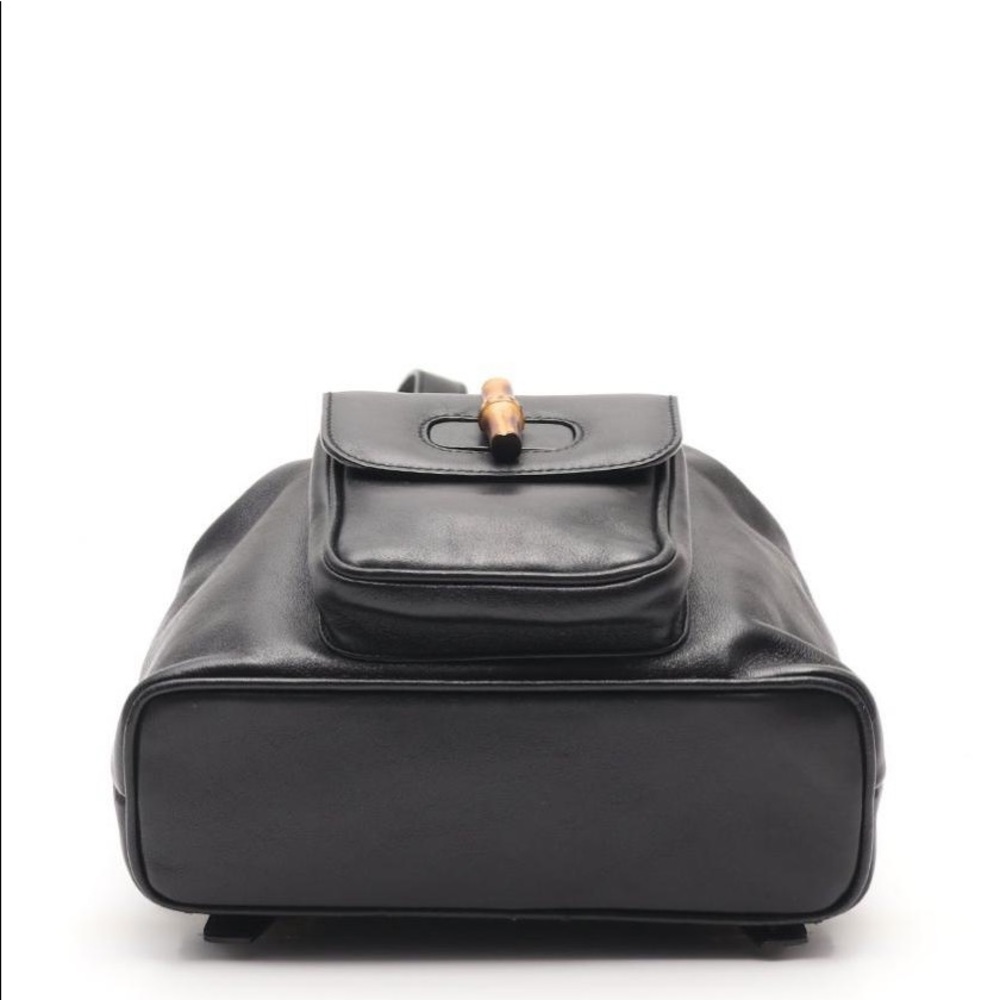 Gucci Black Leather Bamboo Backpack Small - Picture 4 of 8